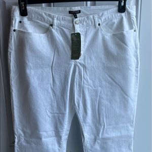 NWT Eileen Fisher Five Pocket White Lean Jean